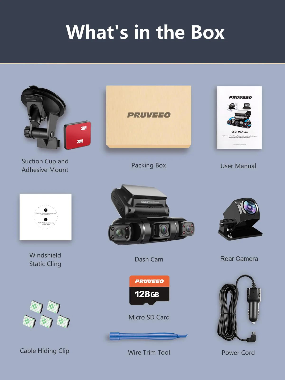 PRUVEEO Dash Cam. 4 Channel Camera FHD 1080Px4