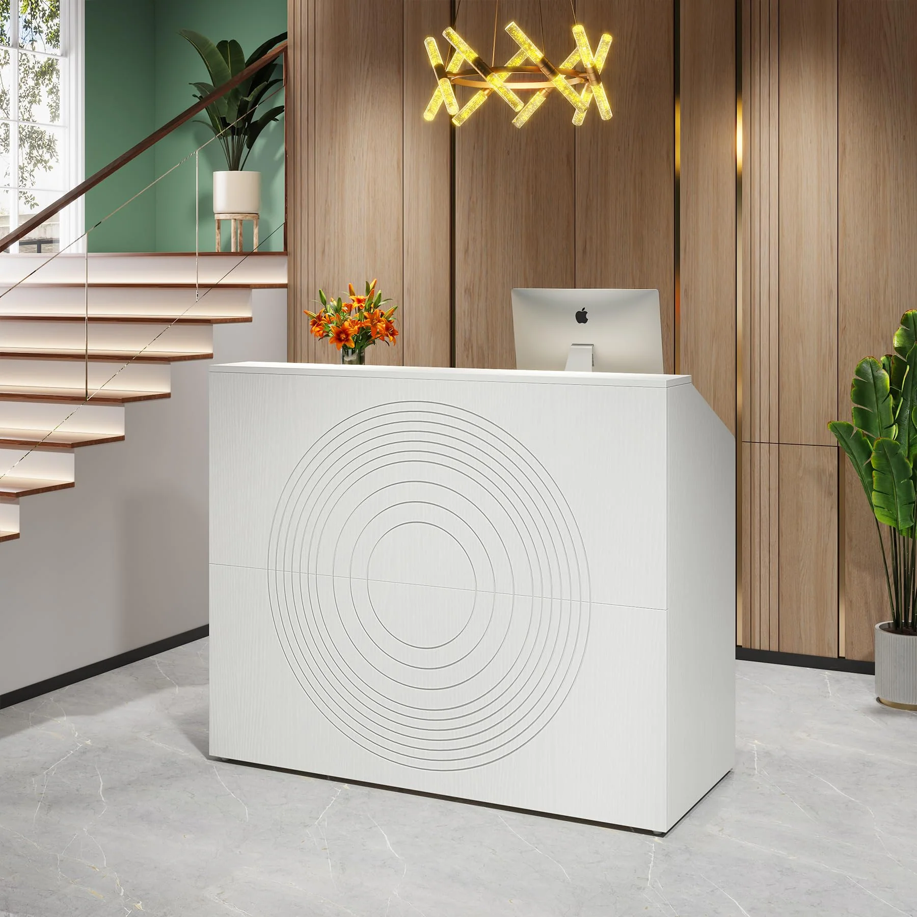 Tribesigns 47 Inch Reception Desk with Counter