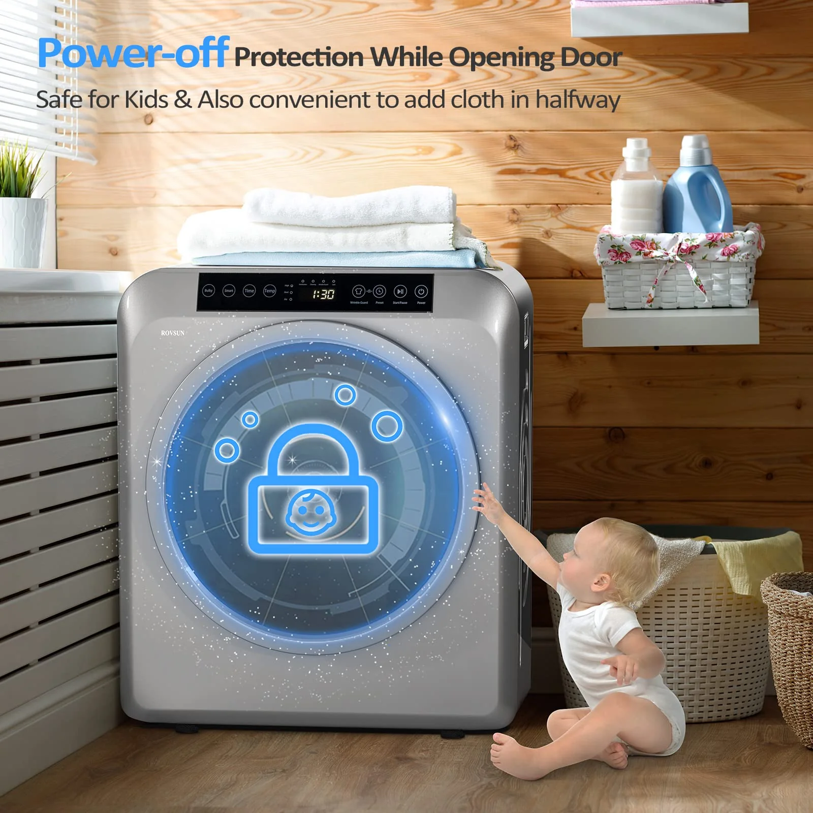 ROVSUN 13.2LB Portable Clothes Dryer. 3.5 Cu.Ft Compact Dryer