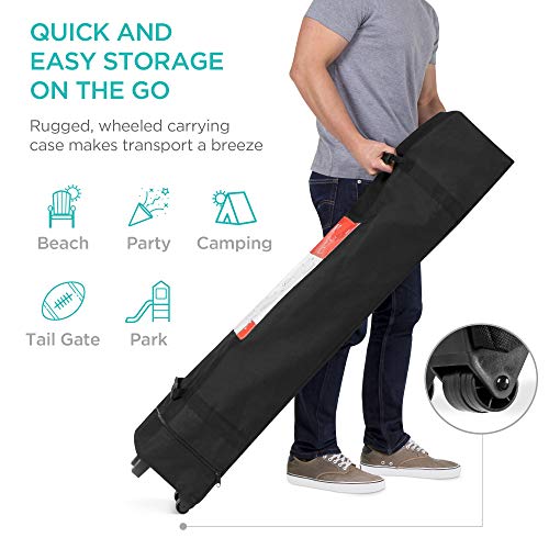 10x10ft 1-Person Setup Pop Up Canopy Tent Instant Portable Shelter w/ 1-Button Push