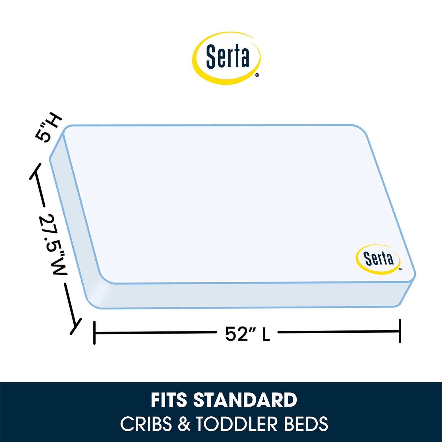SleepTrue Sparkling Sky 5 Dual-Sided Crib & Toddler Mattress - Sustainably Sourced Fiber Core - Waterproof - Lightweight - GREENGUARD Gold Certified - 5 Year Warranty