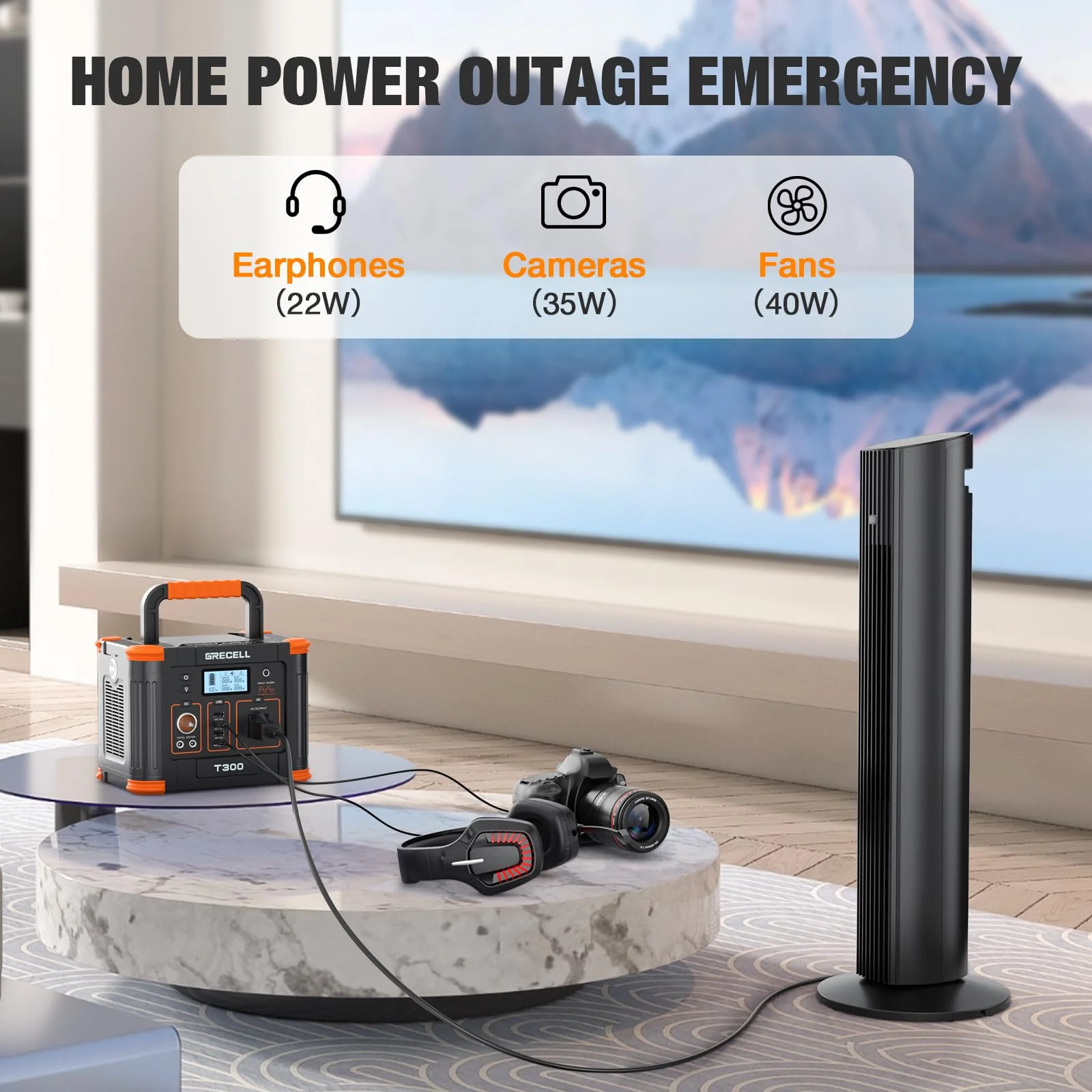 Portable Power Station 300W. GRECELL 288Wh Solar Generator