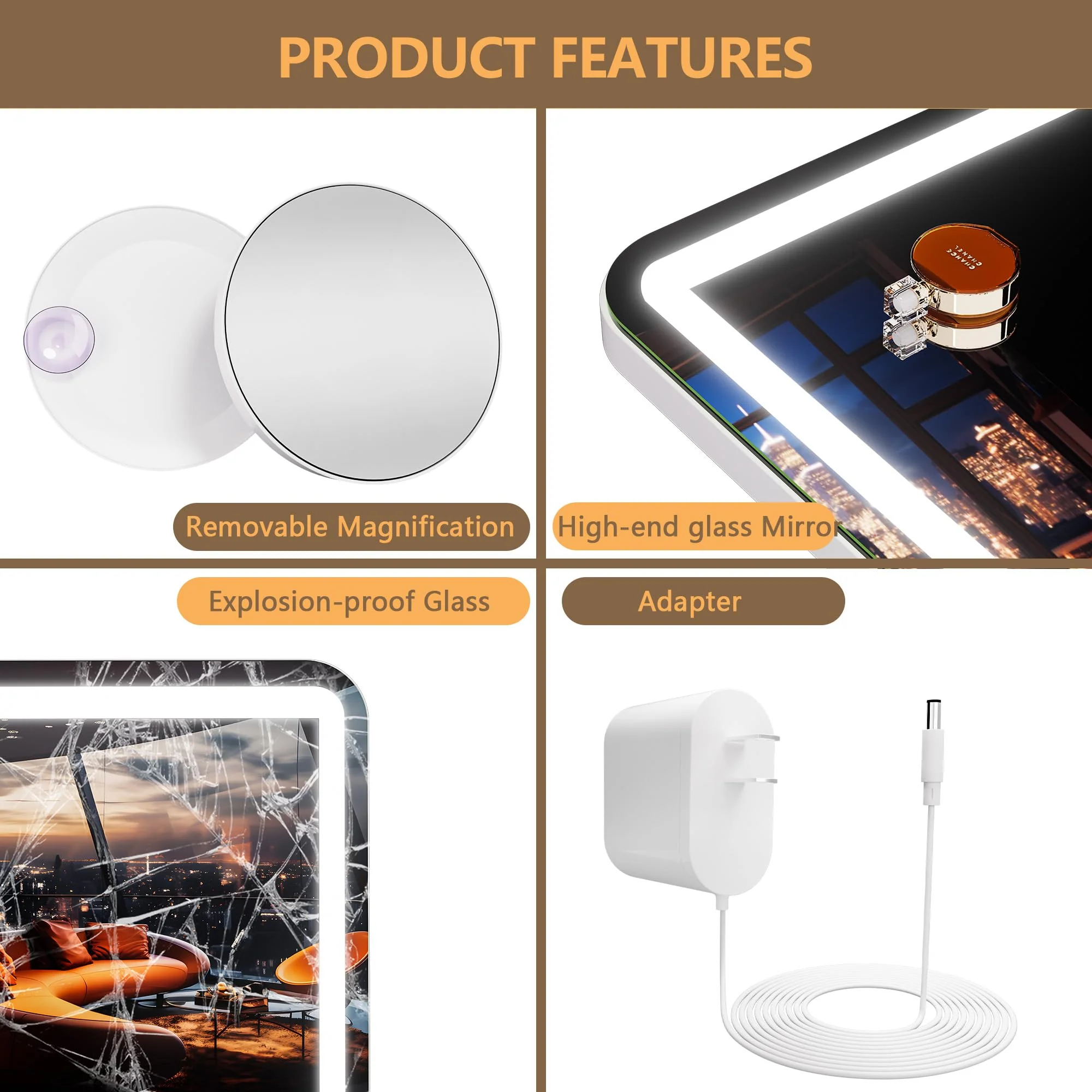 Hasipu 32 x 22 LED Vanity Mirror with Lights