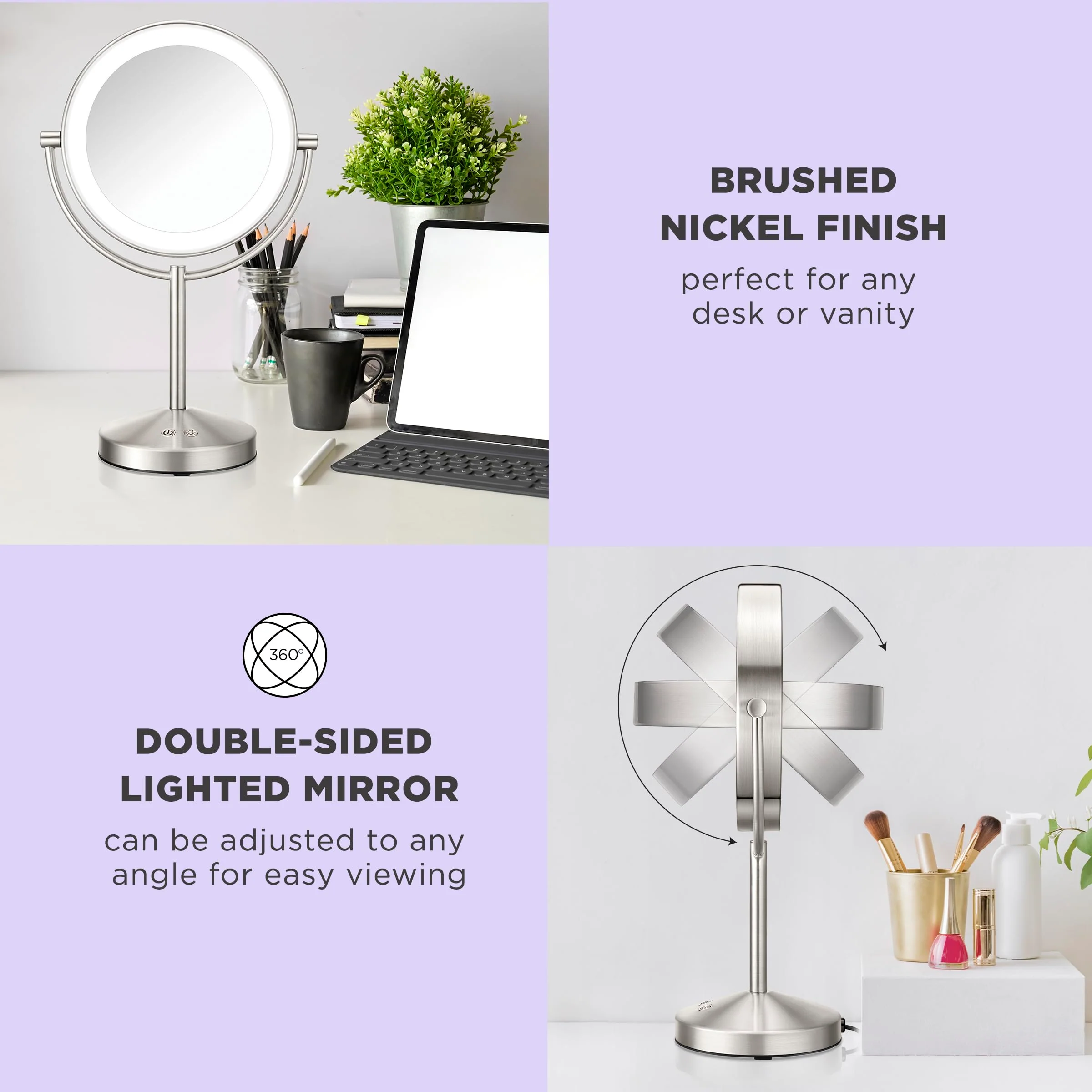 Conair Lighted Makeup Mirror. 1X/10x Magnifying Mirror