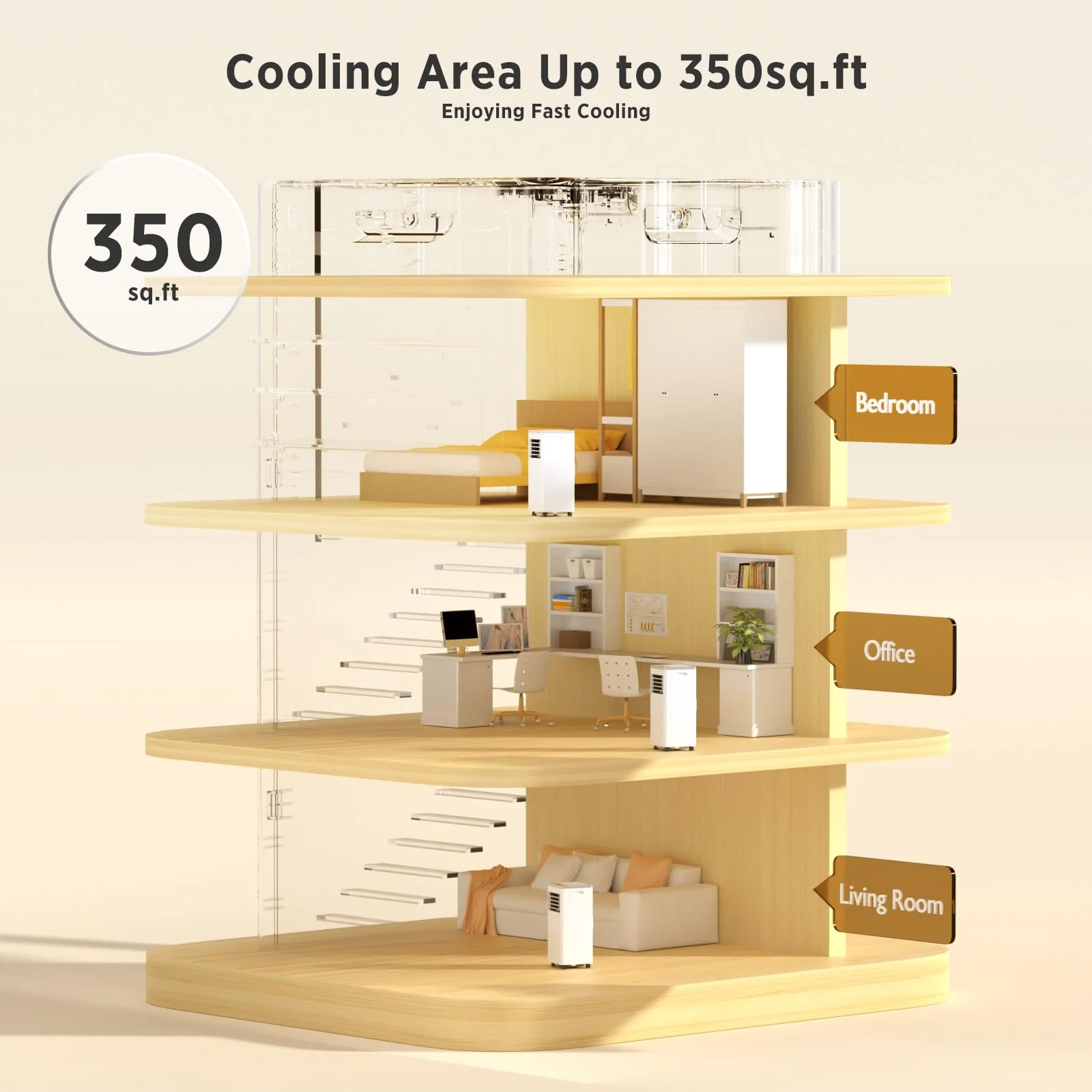 ZAFRO 8.000 BTU Portable Air Conditioners Cool Up to 350 Sq.Ft