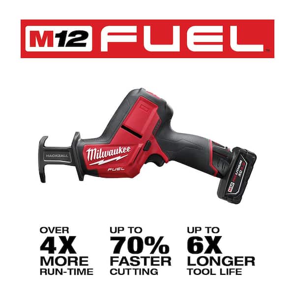M12 FUEL 12V Lithium-Ion Brushless Cordless HACKZALL Reciprocating Saw Kit w/ One 4.0Ah Batteries Charger & Tool Bag