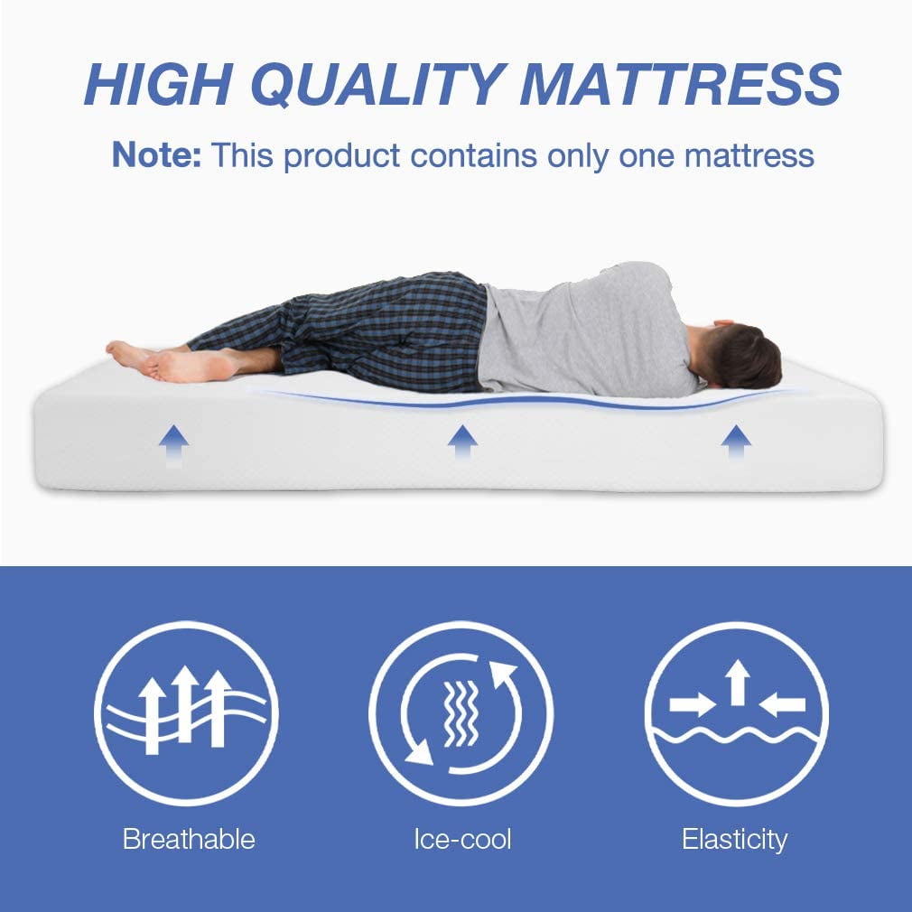 Mattress. 8-inch Gel Memory Foam Mattress Queen Size for Cool Sleep & Pressure Relief. Medium Firm Mattresses CertiPUR-US Certified/Bed-in-a-Box/Pressure Relieving. Queen Size