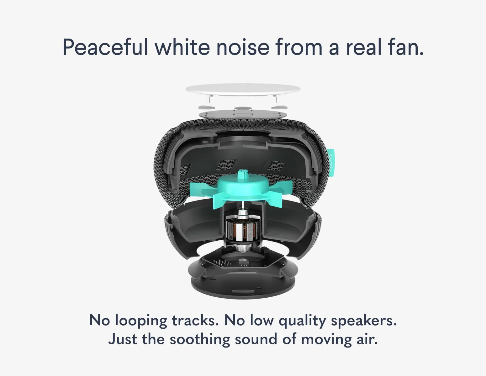 SNOOZ Smart White Noise Machine with Real Fan Inside