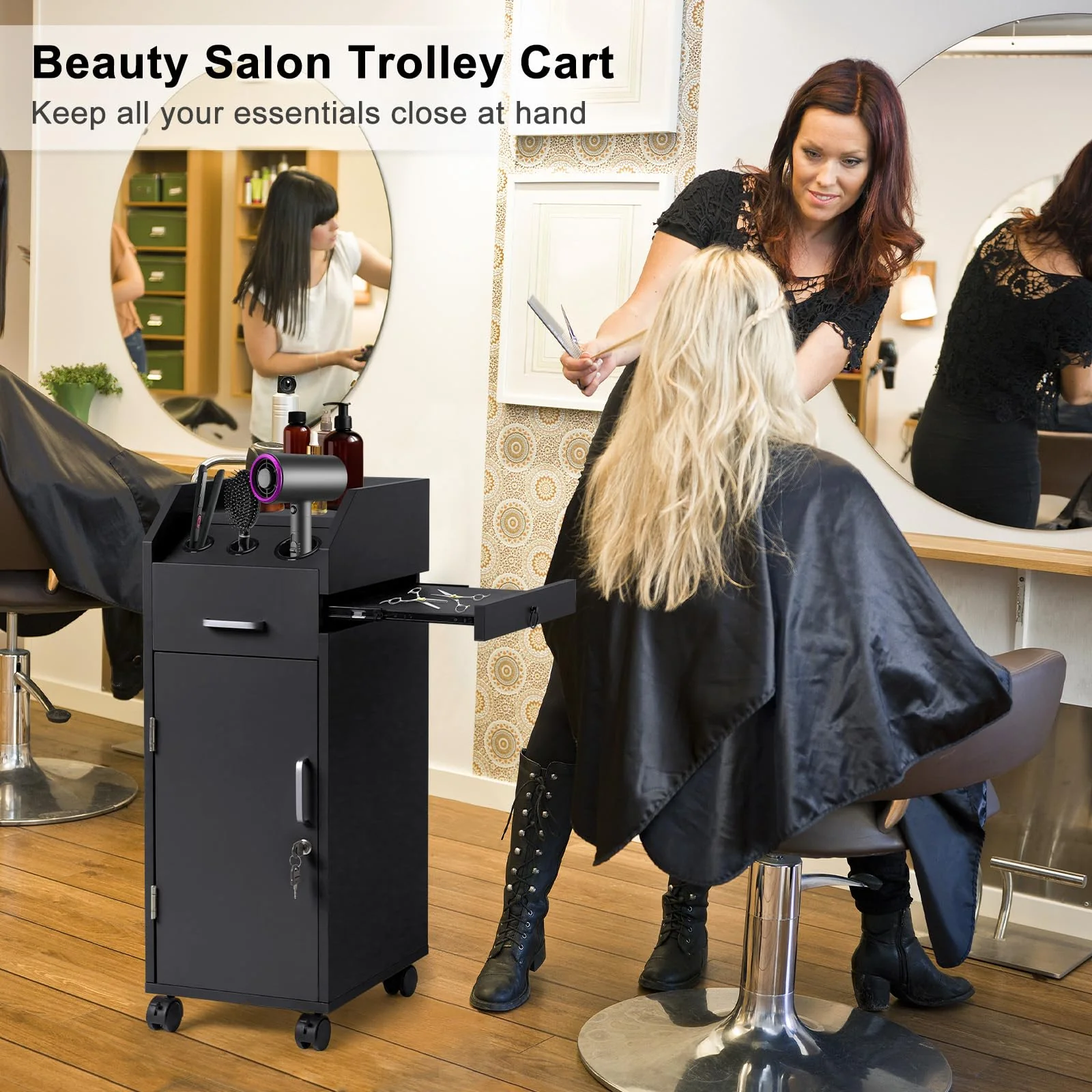 Winado Hair Salon Storage Cart with Wheels