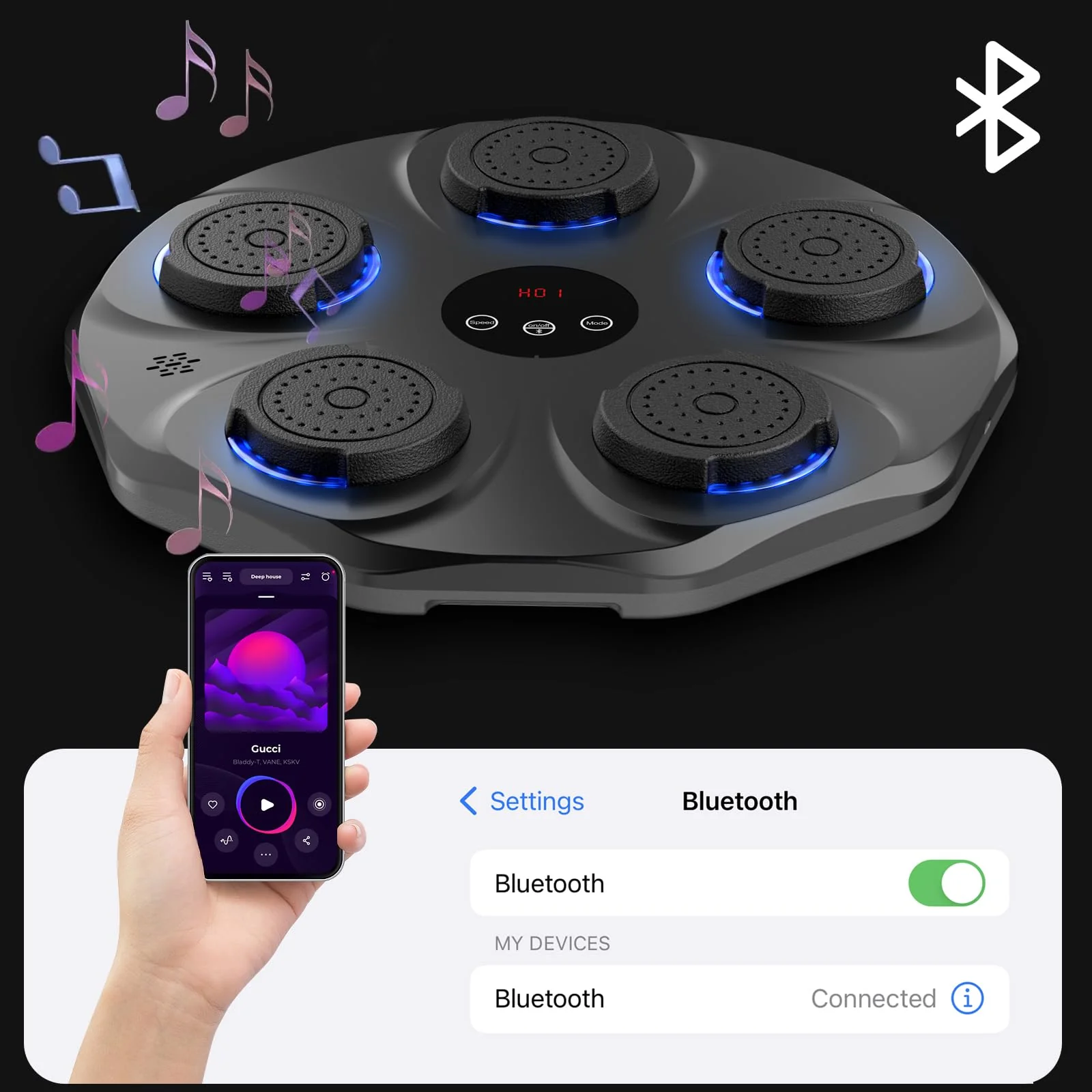 Smart Bluetooth Music Boxing Machine with Boxing Gloves
