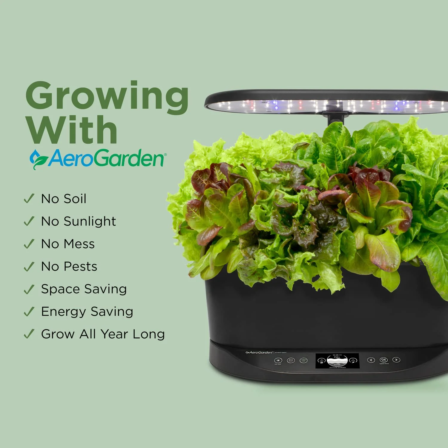 AeroGarden Bounty Basic. Indoor Garden with LED Grow Light