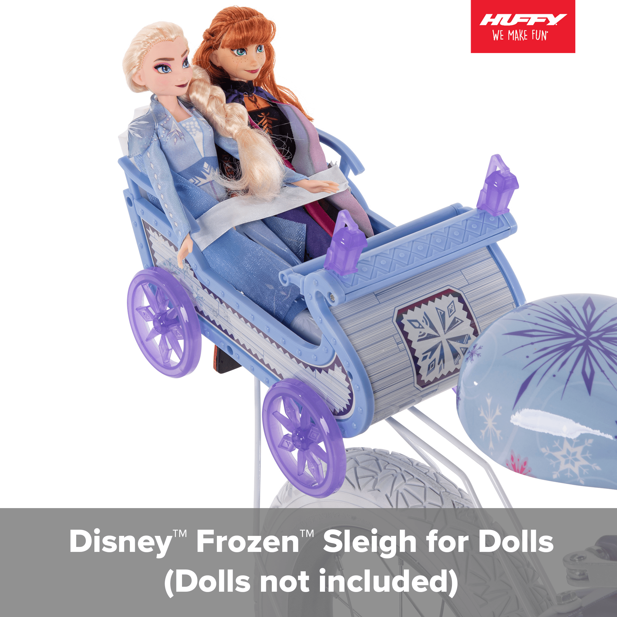 Frozen Bike with Doll Carrier Sleigh for Girl's. 12 In.. White and Purple by Huffy