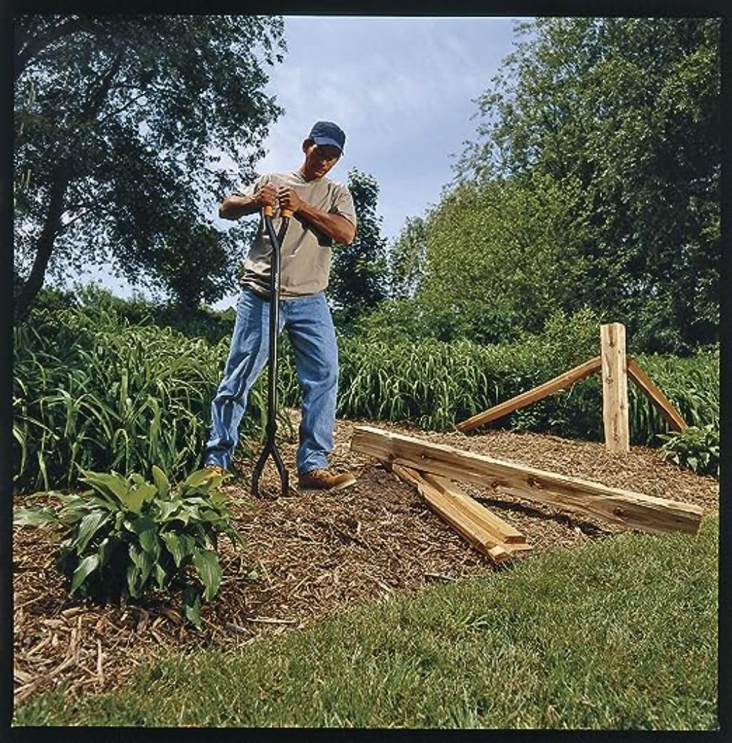 Fiskars 60 Steel Posthole Digger with Long Handled