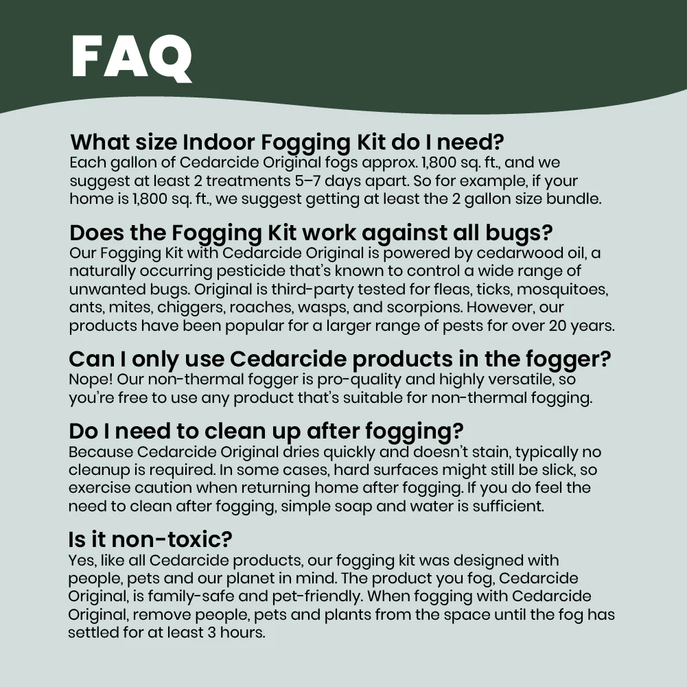 Indoor Fogging Kit for Mites. Fleas. Ants and More