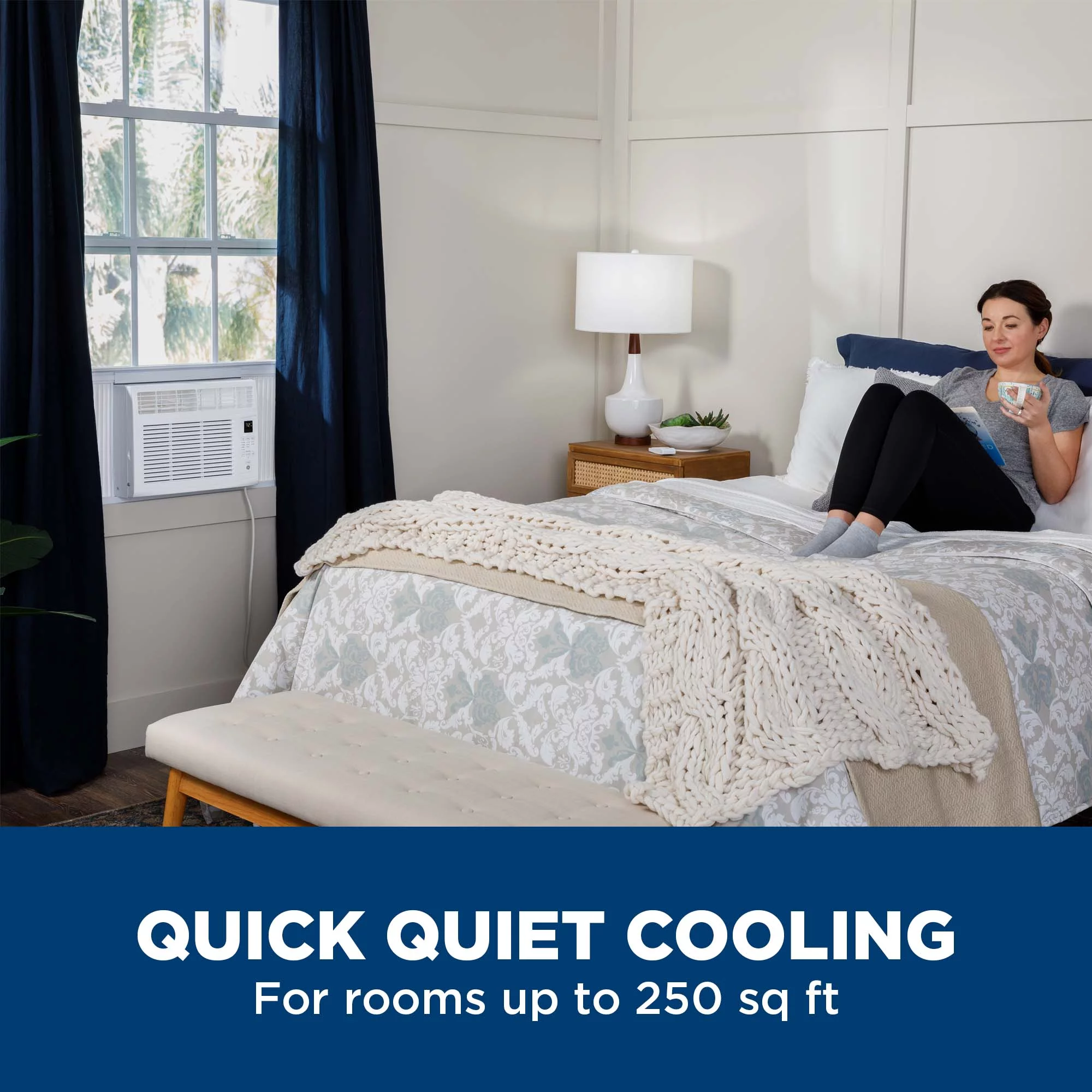 GE 6.000 BTU Window Air Conditioner. Cools up to 250 Sq ft. Easy Install Kit & Remote Included. 115V - MadeInUSA