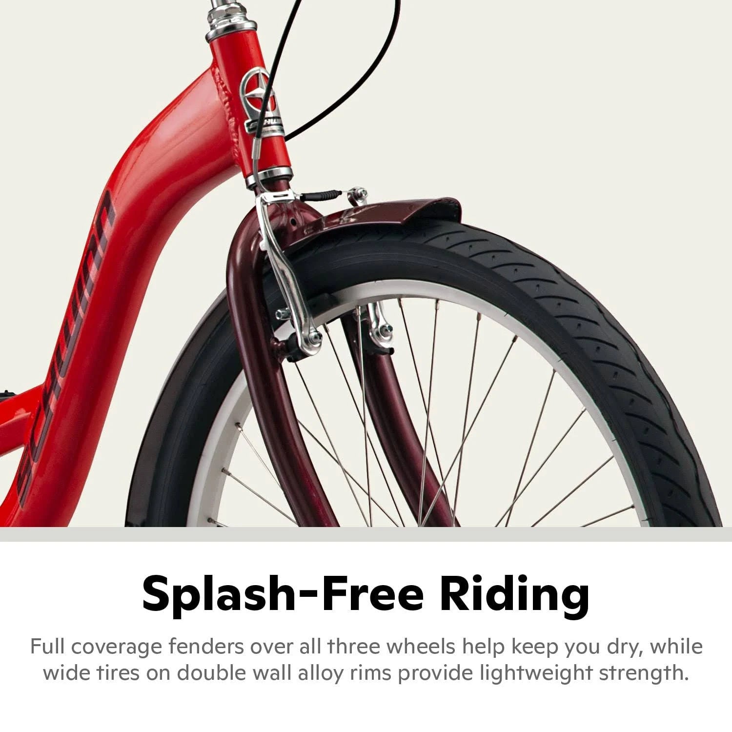Schwinn Meridian Deluxe Adult Tricycle Bike. Three Wheel Cruiser. 26-inch Wheels. Low Step-Through Aluminum Frame. Adjustable Handlebars. Large - MadeInUSA