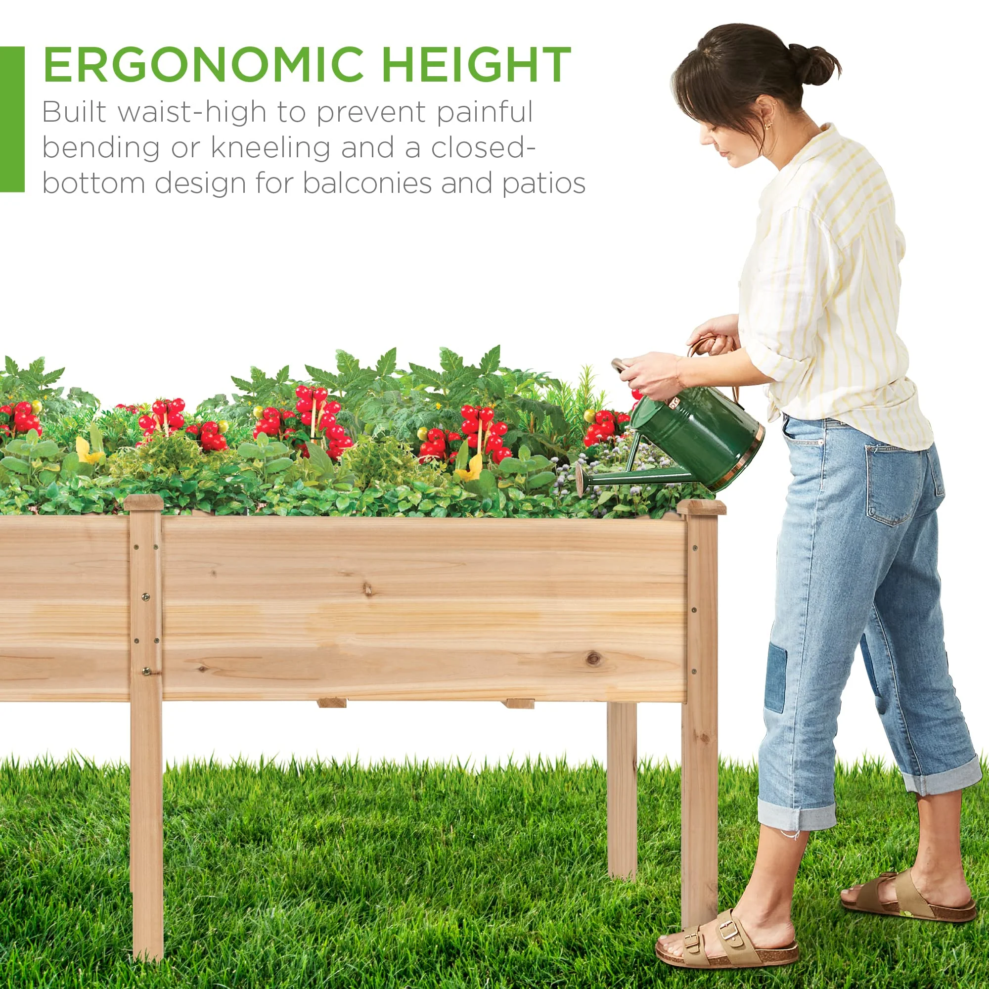 Best Choice Products 72x23x30 in Raised Garden Bed