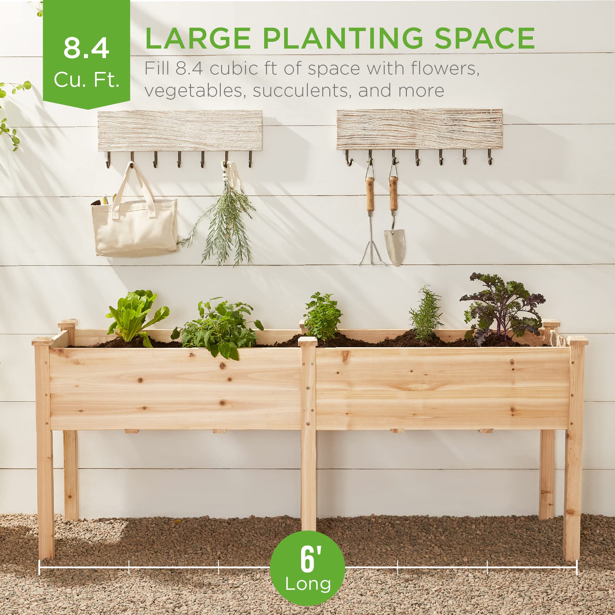 Best Choice Products 72x23x30 in Raised Garden Bed